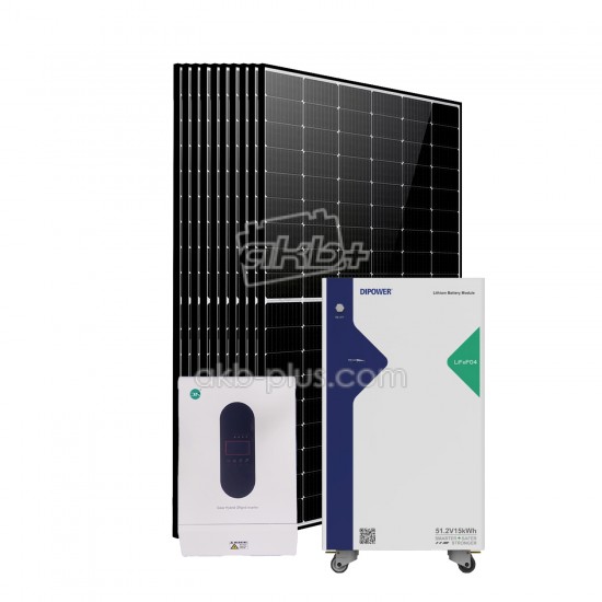 Солнечная электростанция 5кВт (Donnergy 5кВт/ LiFePO4 15,36кВт/ 10x DMEGC 450Вт) - купить